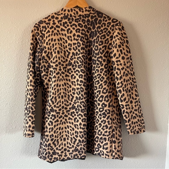 Women's Brown Leopard Print Open Front Blazer Jacket Size Medium - Picture 4 of 5
